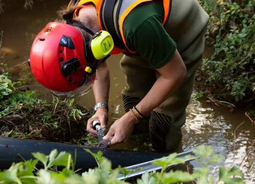 freshwater monitoring sensor installation